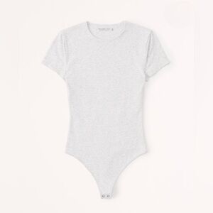 Abercrombie and Fitch Short-Sleeve Cotton-Blend Seamless Fabric Crew Bodysuit